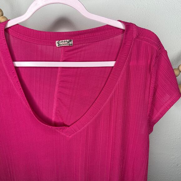 Free People Pink V Neck Crop Top - Picture 3 of 3
